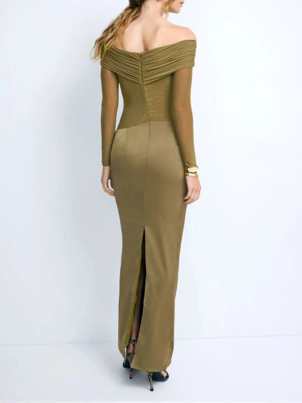 Elle Zeitoune Amy Off The Shoulder Gown Size Large US 10 MSRP $280 - Picture 2 of 11